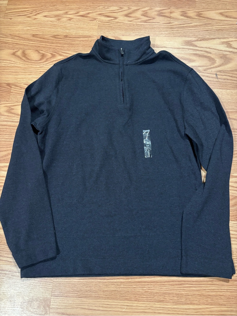 Van Heusen Men's Black Quarter-Zip Sweater size medium